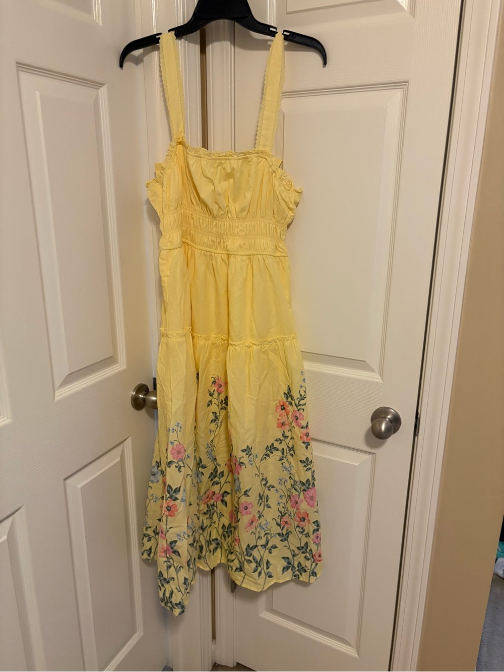Trixxi Yellow Floral Tiered Sundress with Ruffle Straps